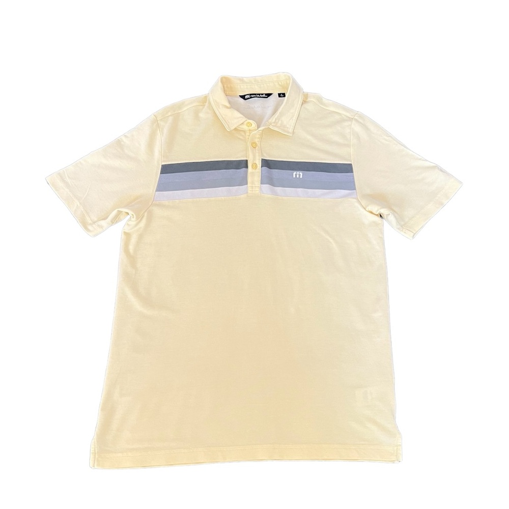 Travis Mathew Yellow and Gray Polo Shirt